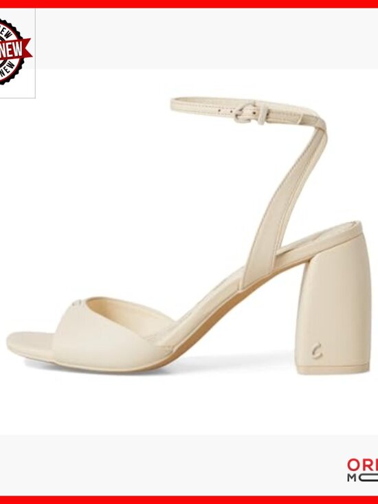 Leather Heeled Sandals with Ankle Strap, Block Heel for Day or Night